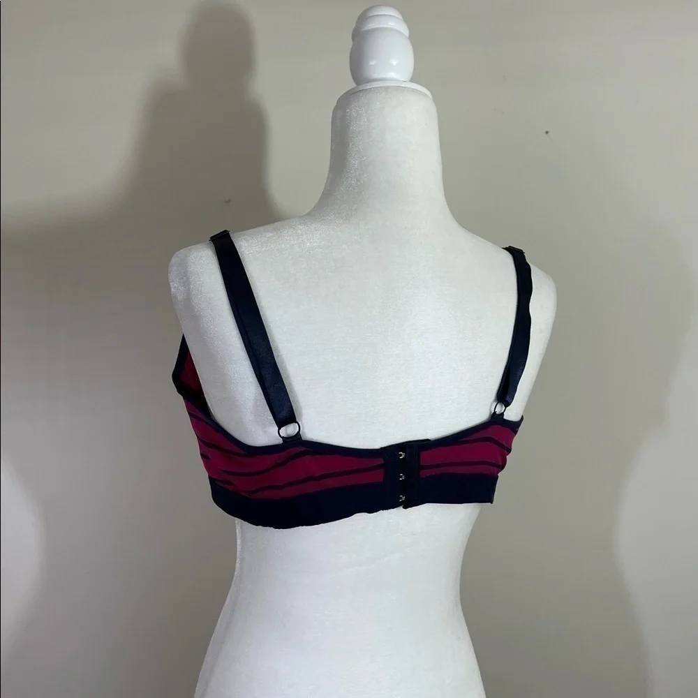 Just Be sz  42C  bra navy and cranberry stripe   Looks similar to a sports bra